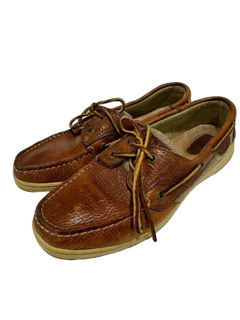 Sperry Top-Sider Preppy Brown Leather Loafers Mens 7.5 Boat Shoes 9276632 Work